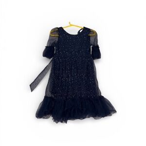 Elegant Black Tulle Dress with Glitter